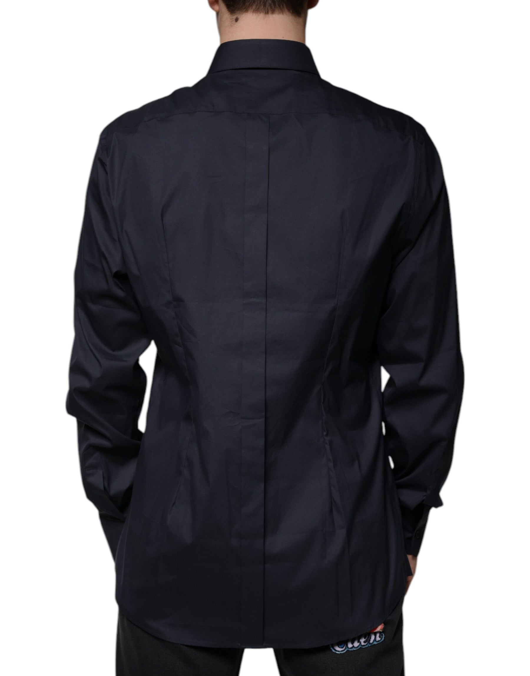 Dolce & Gabbana Black Cotton Blend Formal GOLD Dress Shirt | Regal Royce