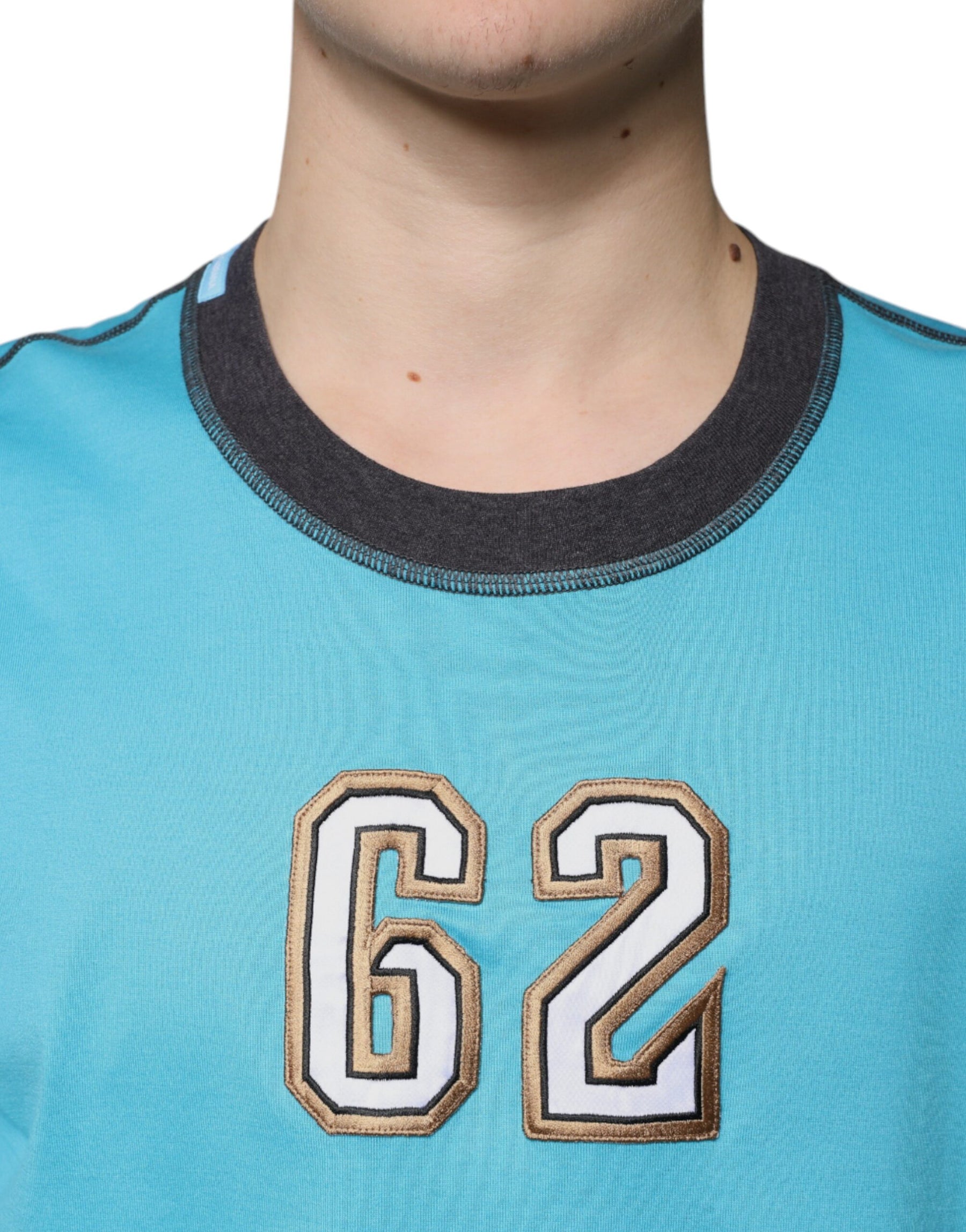 Dolce & Gabbana Blue Logo Crew Neck Short Sleeves T-shirt | Regal Royce