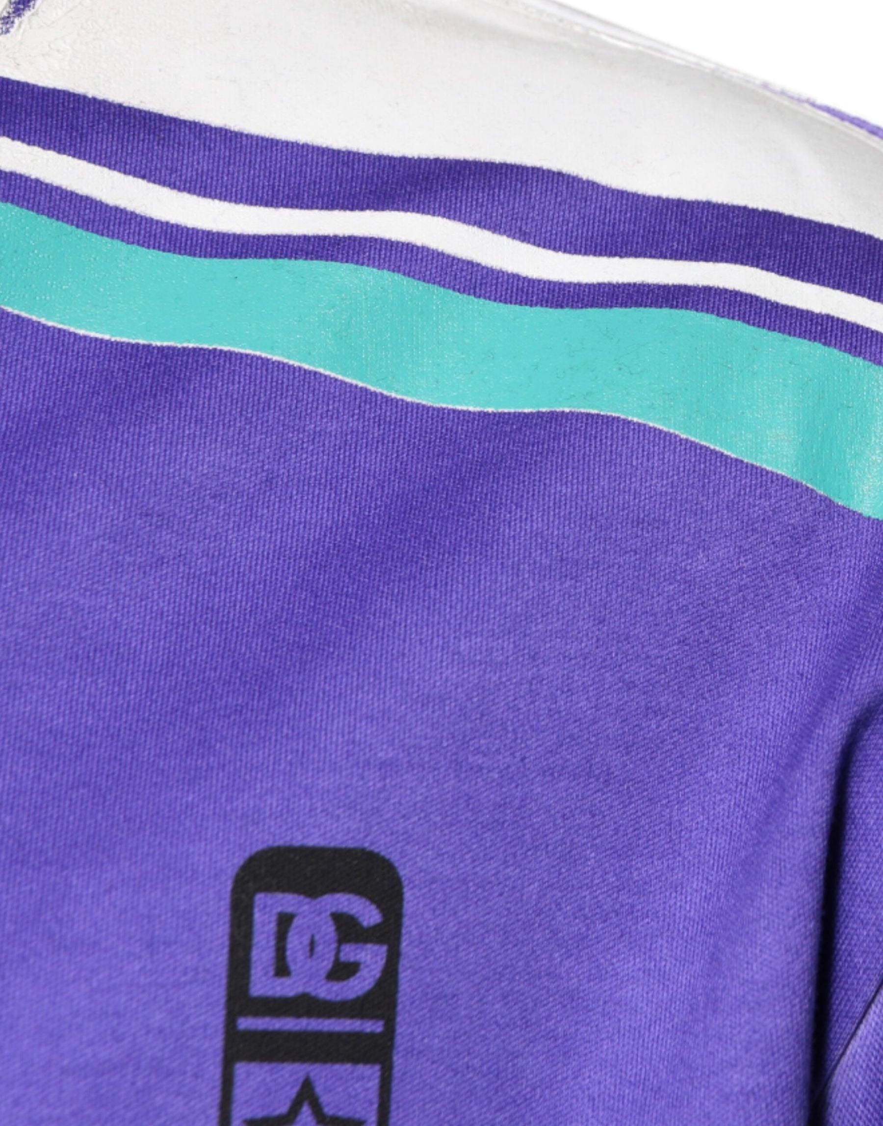 Dolce & Gabbana Purple Logo Jersey Cotton V-neck T-shirt | Regal Royce