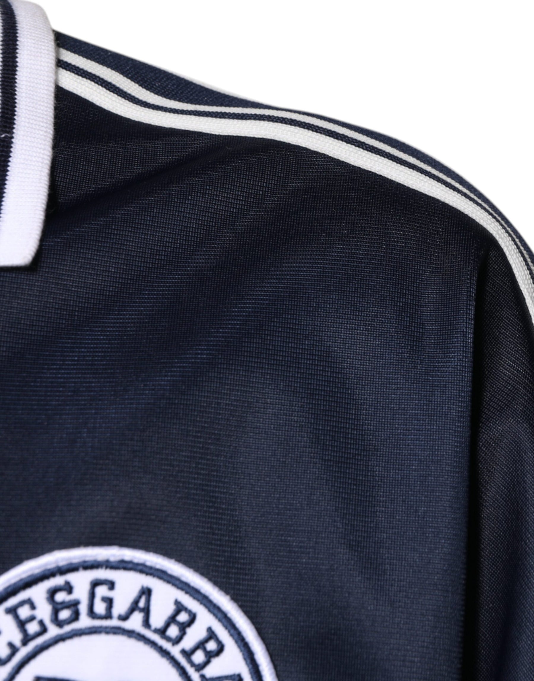 Dolce & Gabbana Blue White Milano Long Sleeve Jersey T-shirt | Regal Royce