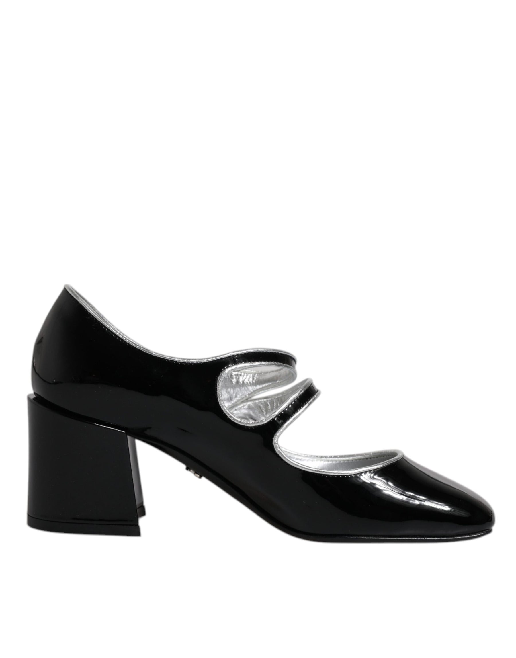 Dolce & Gabbana Black Patent Leather Crystal Mary Jane Pumps Shoes | Regal Royce