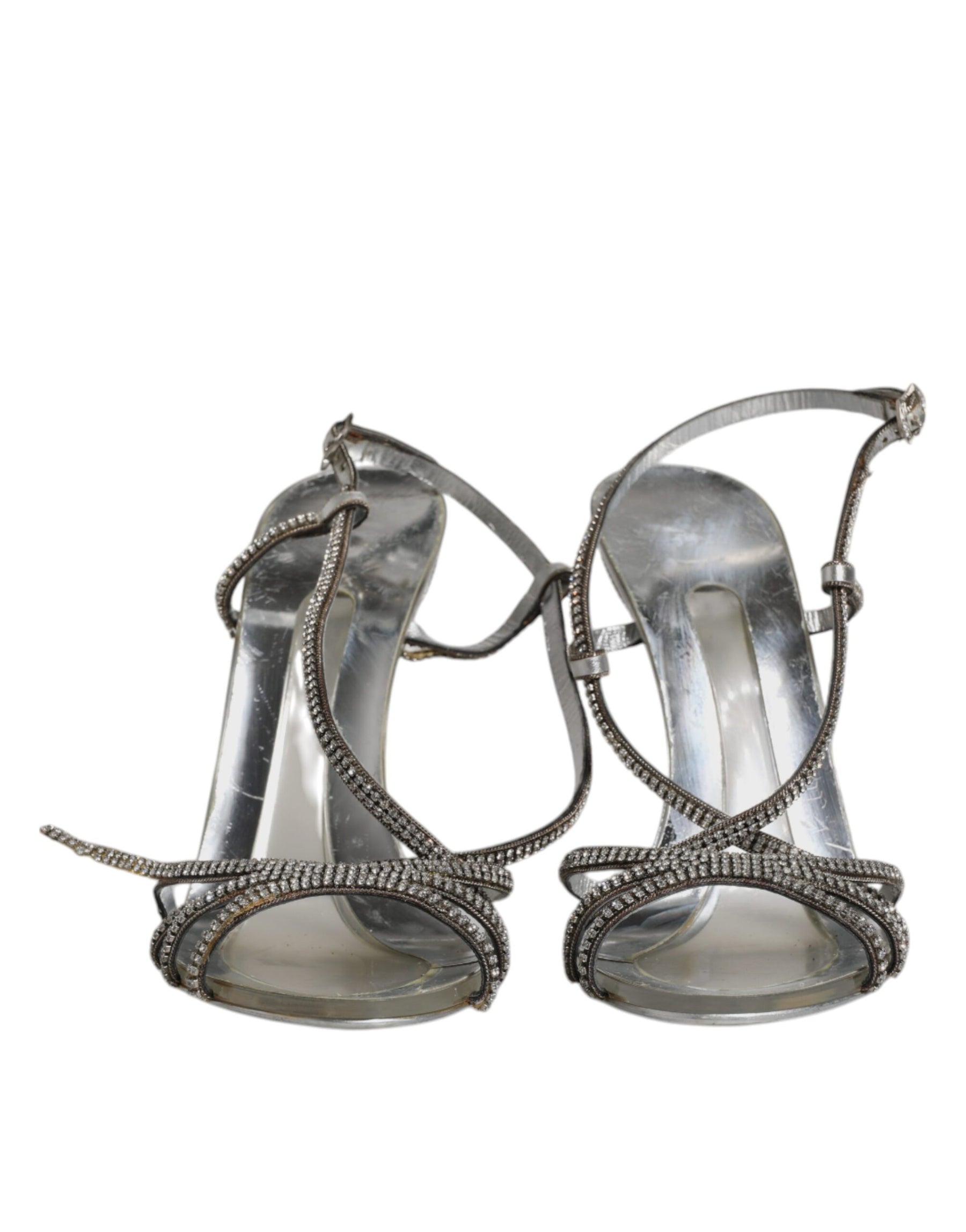 Dolce & Gabbana Silver Crystal Slingback KEIRA Sandals Shoes | Regal Royce