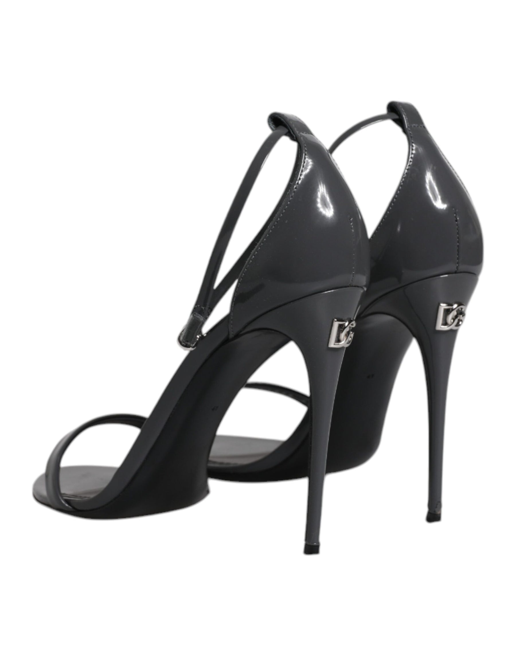 Dolce & Gabbana Grey Leather Ankle Strap Heel Sandals Shoes | Regal Royce