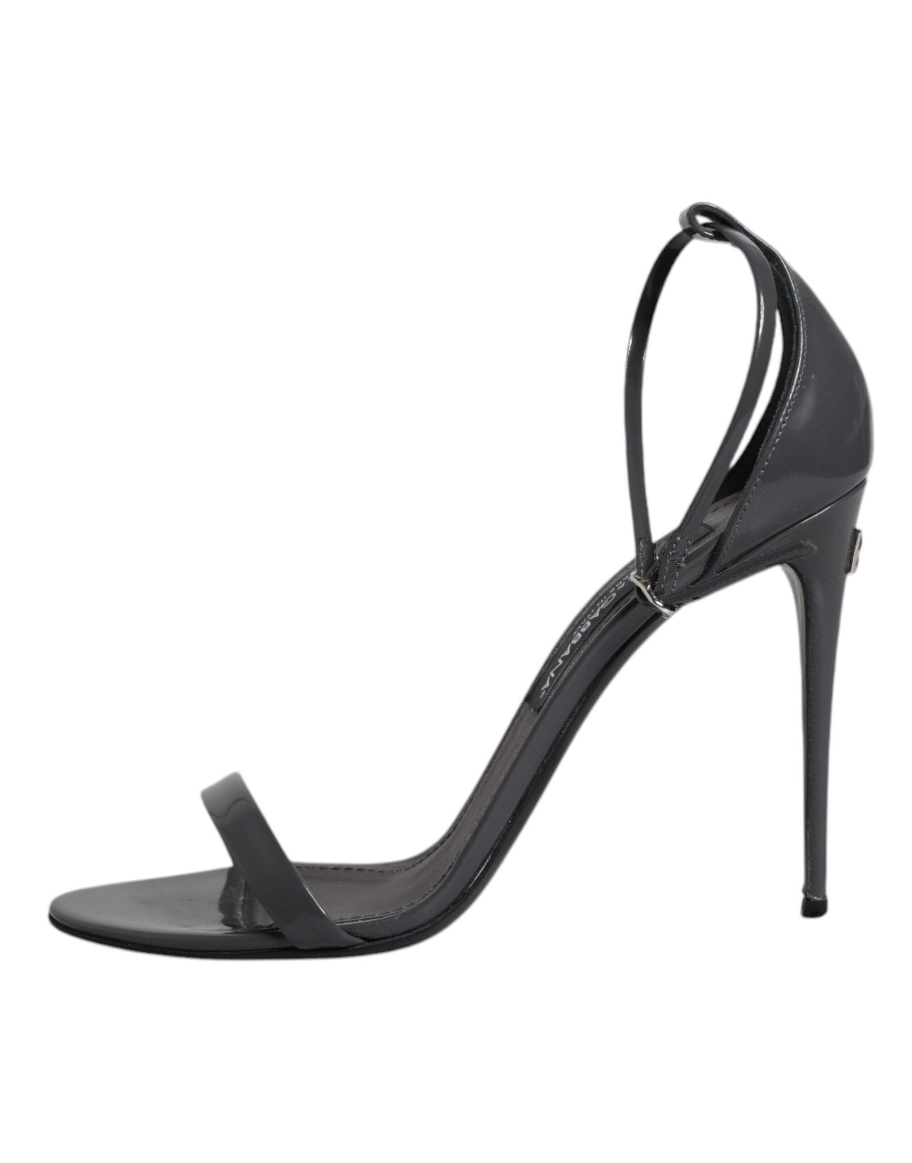 Dolce & Gabbana Grey Leather Ankle Strap Heel Sandals Shoes | Regal Royce