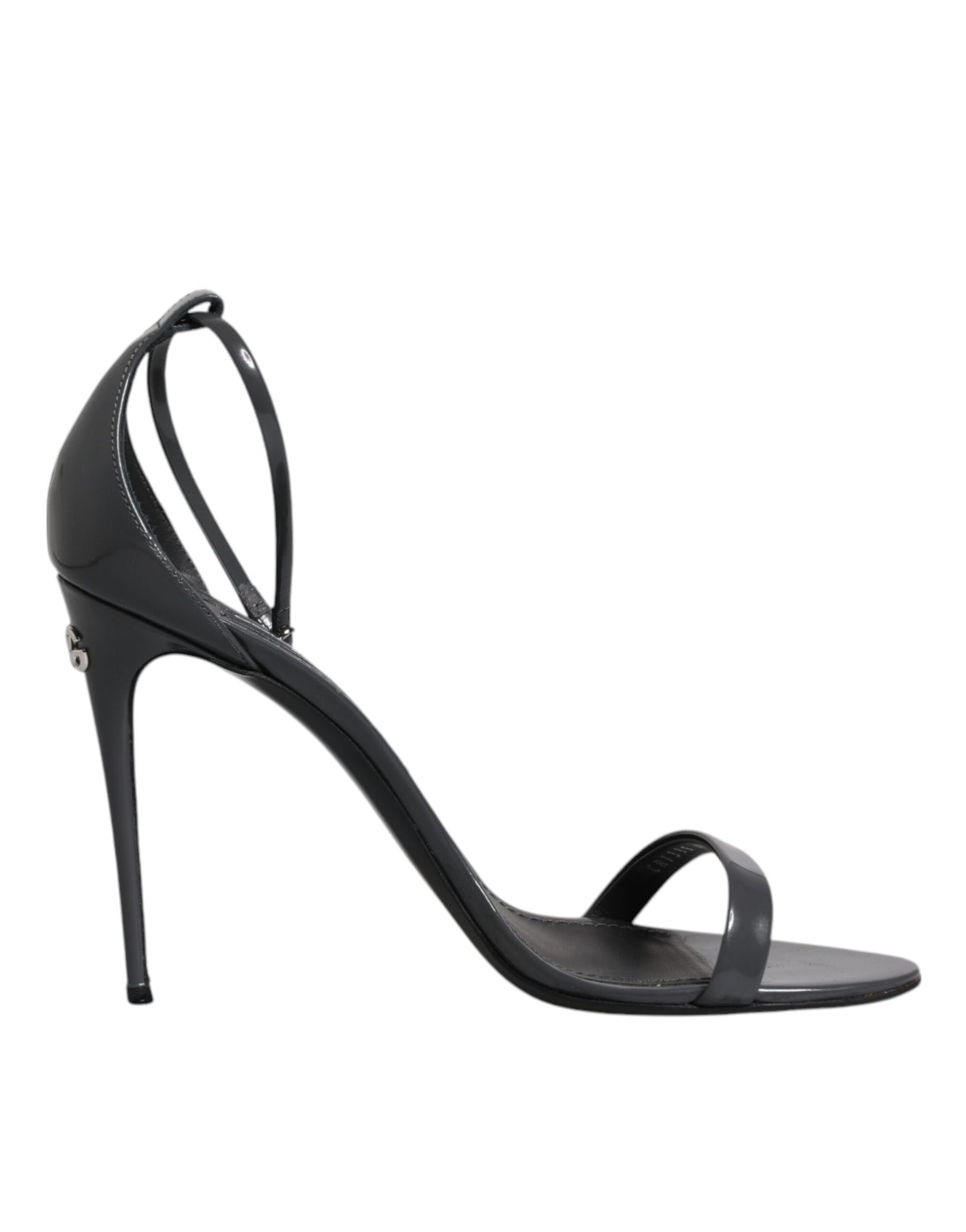 Dolce & Gabbana Grey Leather Ankle Strap Heel Sandals Shoes | Regal Royce