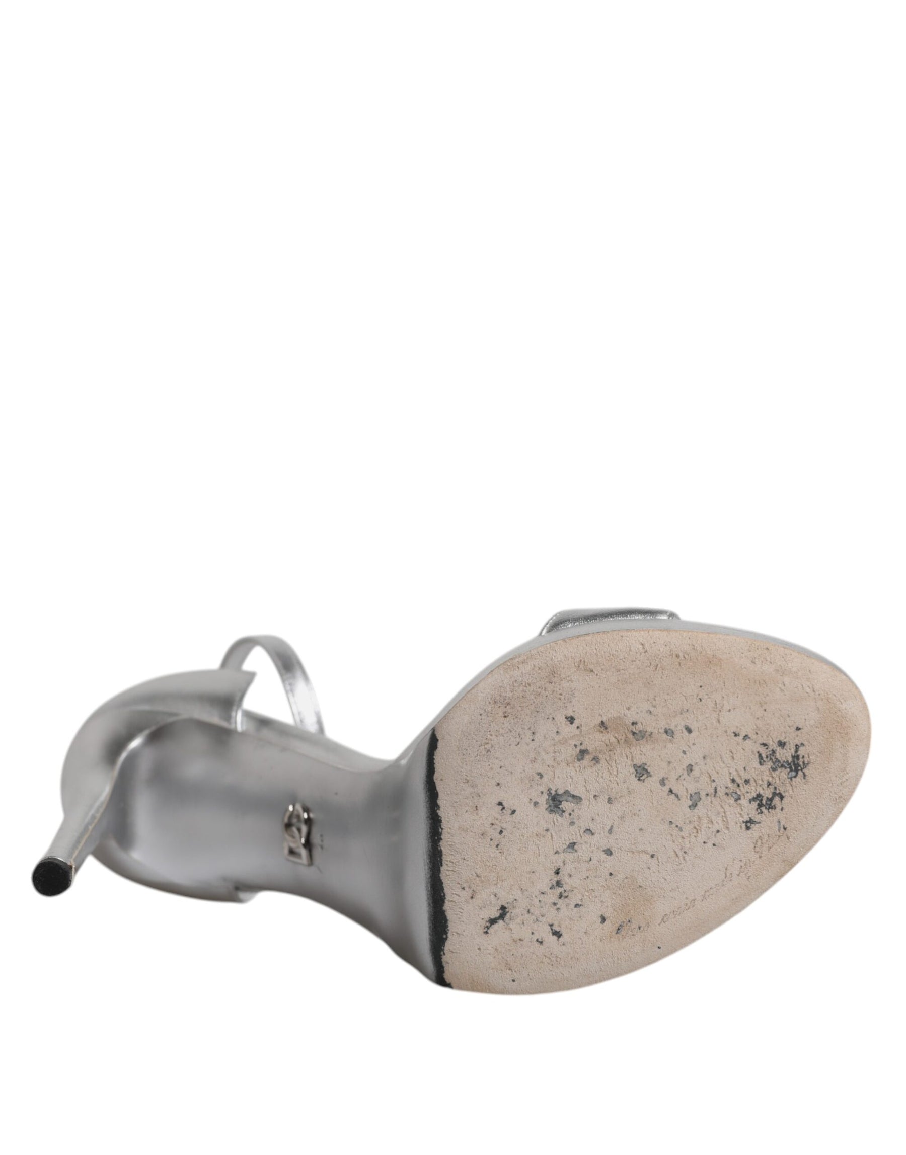 Dolce & Gabbana Silver Leather Platform Keira Sandals Shoes | Regal Royce