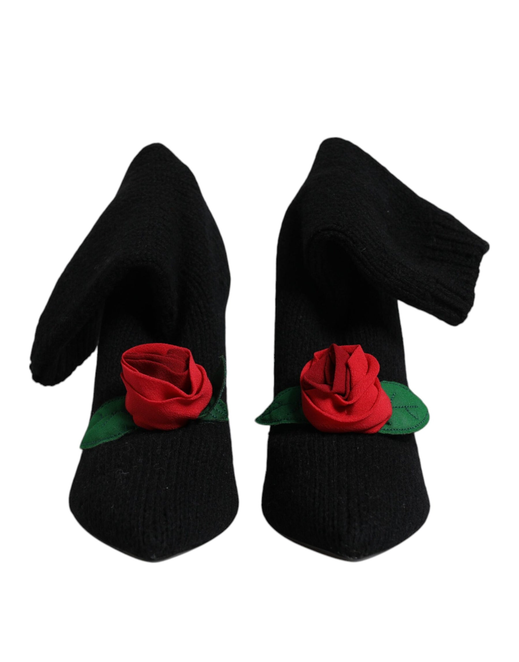 Dolce & Gabbana Black Stiletto Heels Mid Calf Boots Shoes | Regal Royce