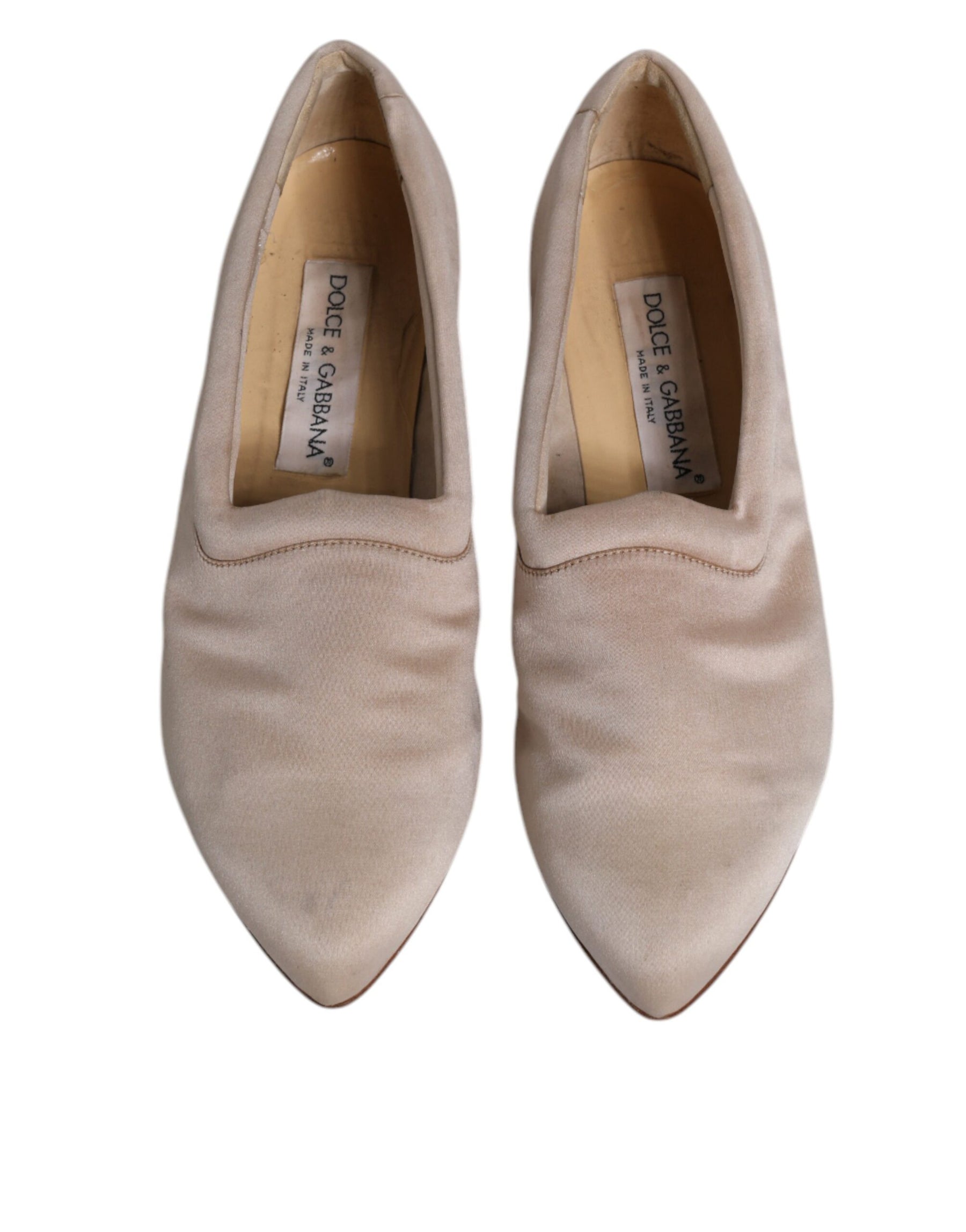 Dolce & Gabbana Beige Fabric Slip On Ballerina Flats Shoes | Regal Royce