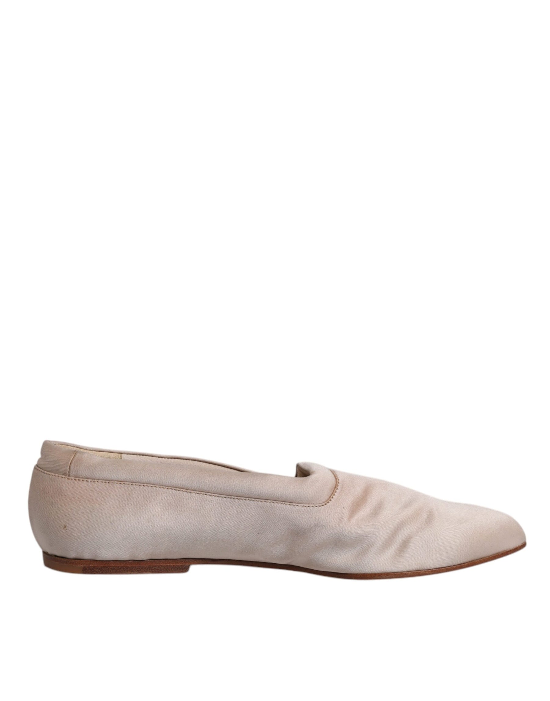 Dolce & Gabbana Beige Fabric Slip On Ballerina Flats Shoes | Regal Royce