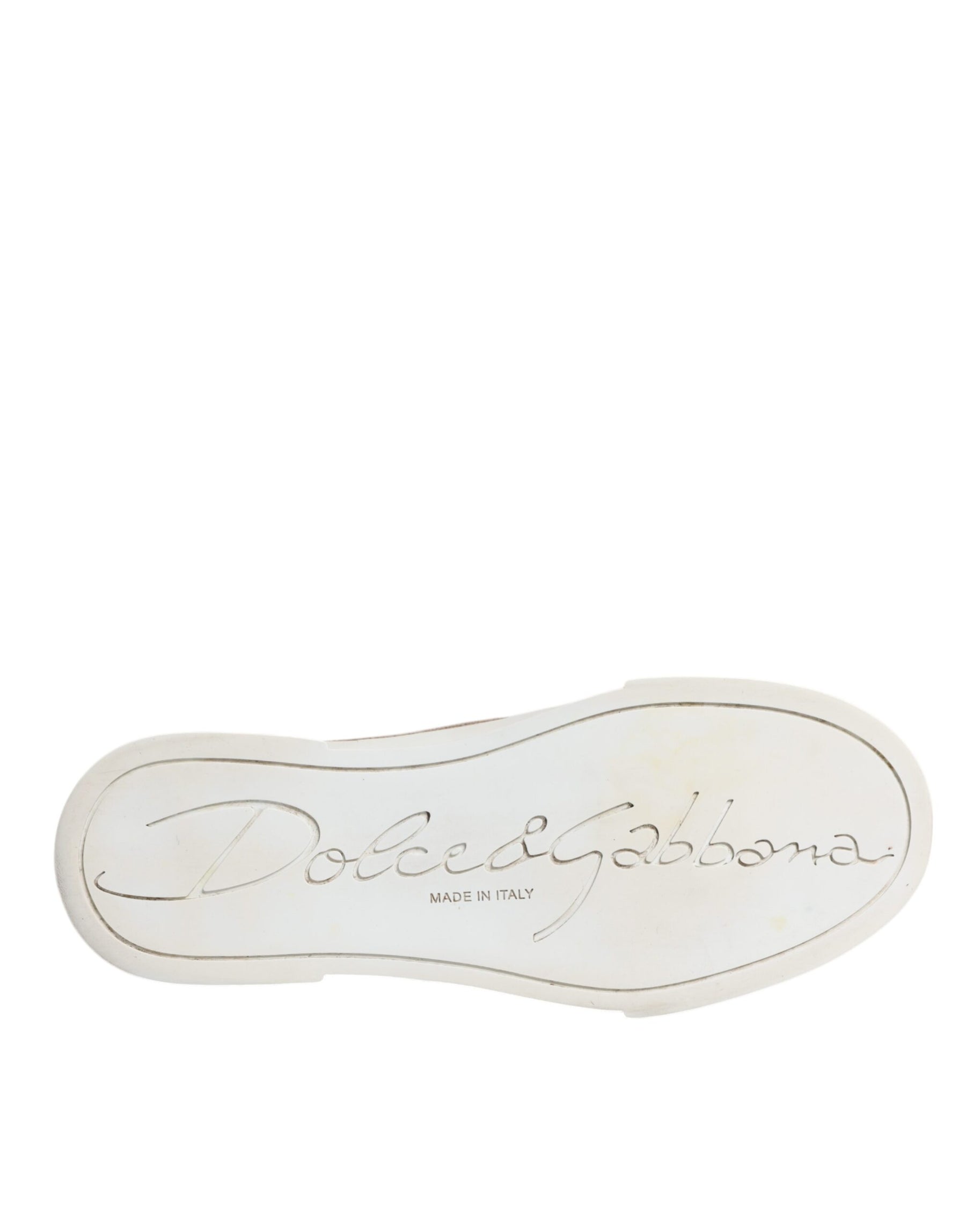 Dolce & Gabbana Gold White Logo Low Top Sneakers Shoes | Regal Royce