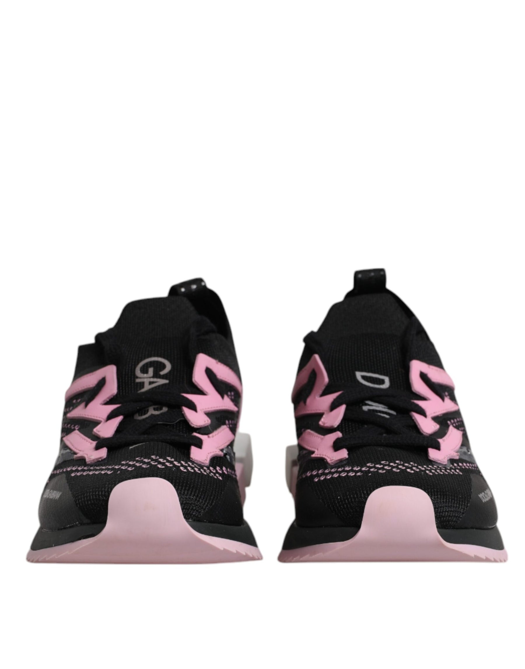 Dolce & Gabbana Black Pink SORRENTO Sport Stretch Sneakers Shoes | Regal Royce