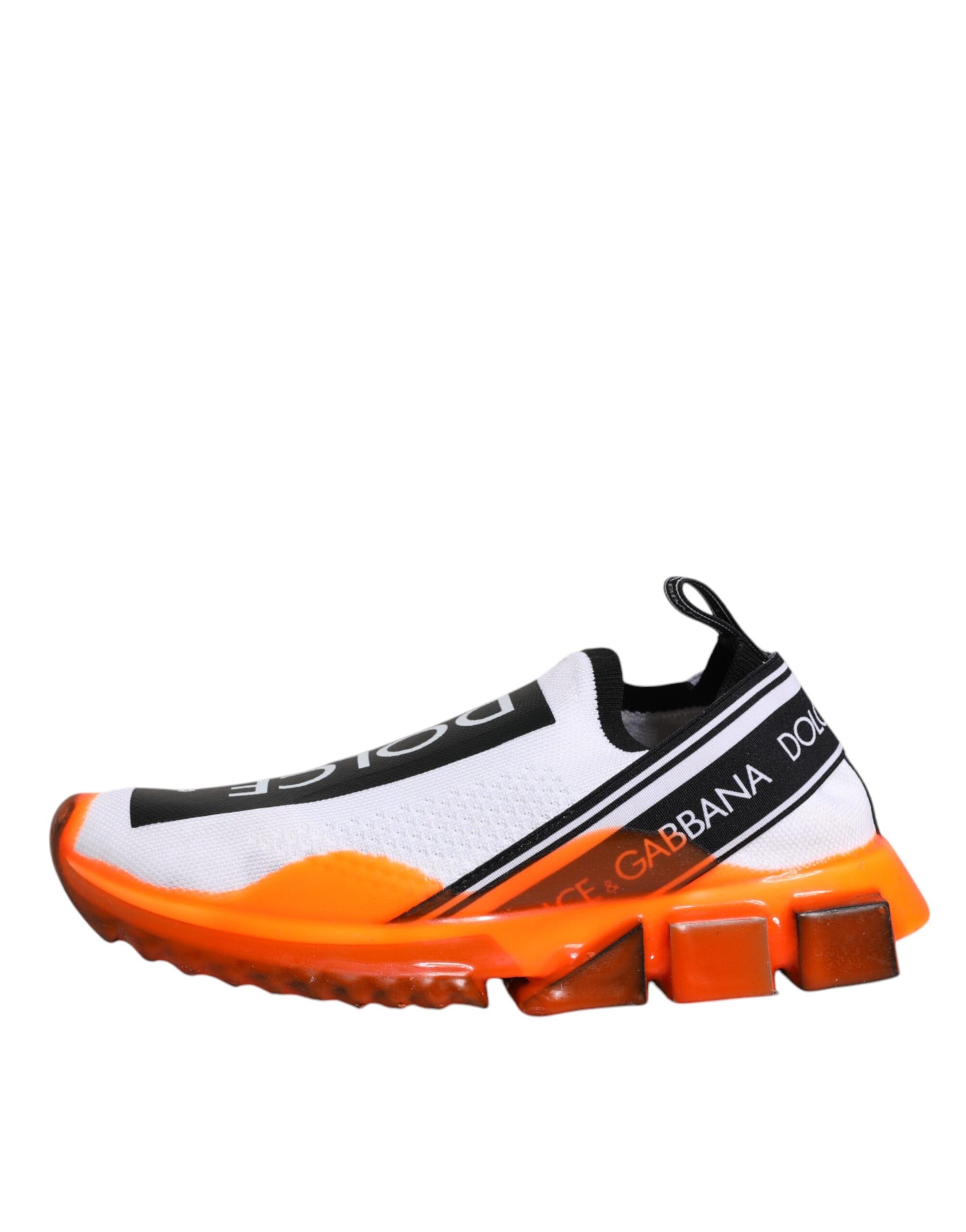 Dolce & Gabbana White Orange Slip On Sorrento Sneakers Shoes | Regal Royce