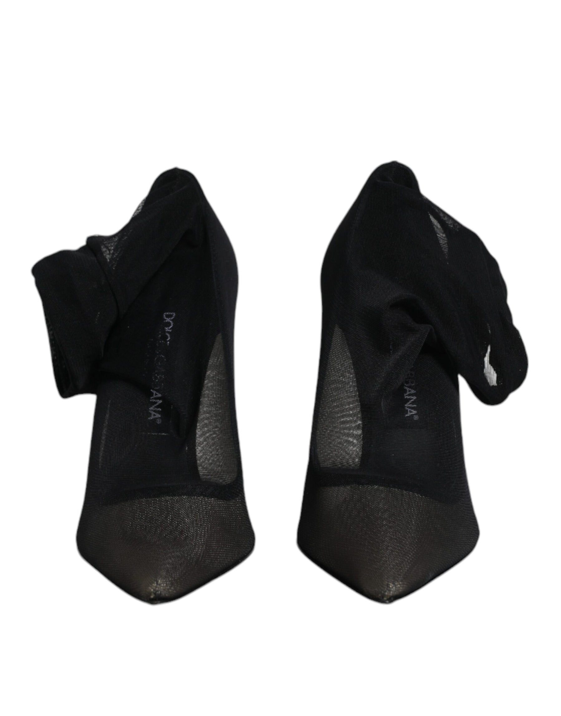 Dolce & Gabbana Black Viscose Mesh Sock Style Boots Shoes | Regal Royce