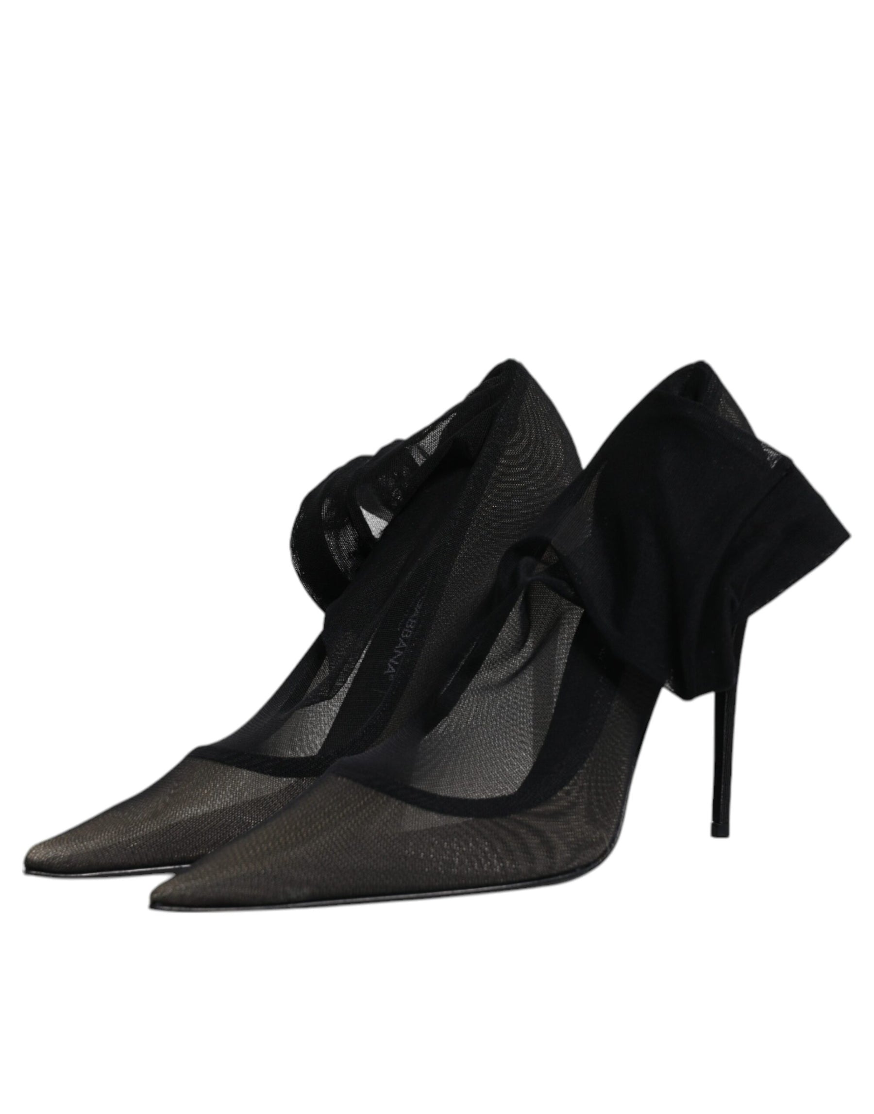 Dolce & Gabbana Black Viscose Mesh Sock Style Boots Shoes | Regal Royce