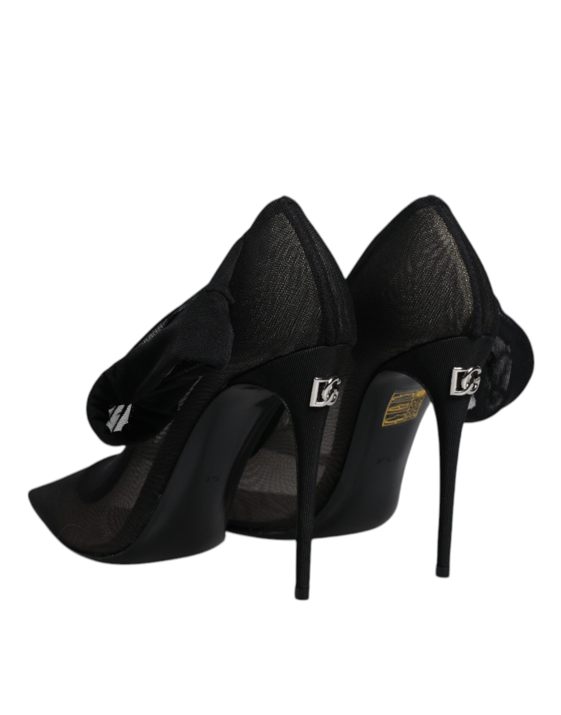 Dolce & Gabbana Black Viscose Mesh Sock Style Boots Shoes | Regal Royce