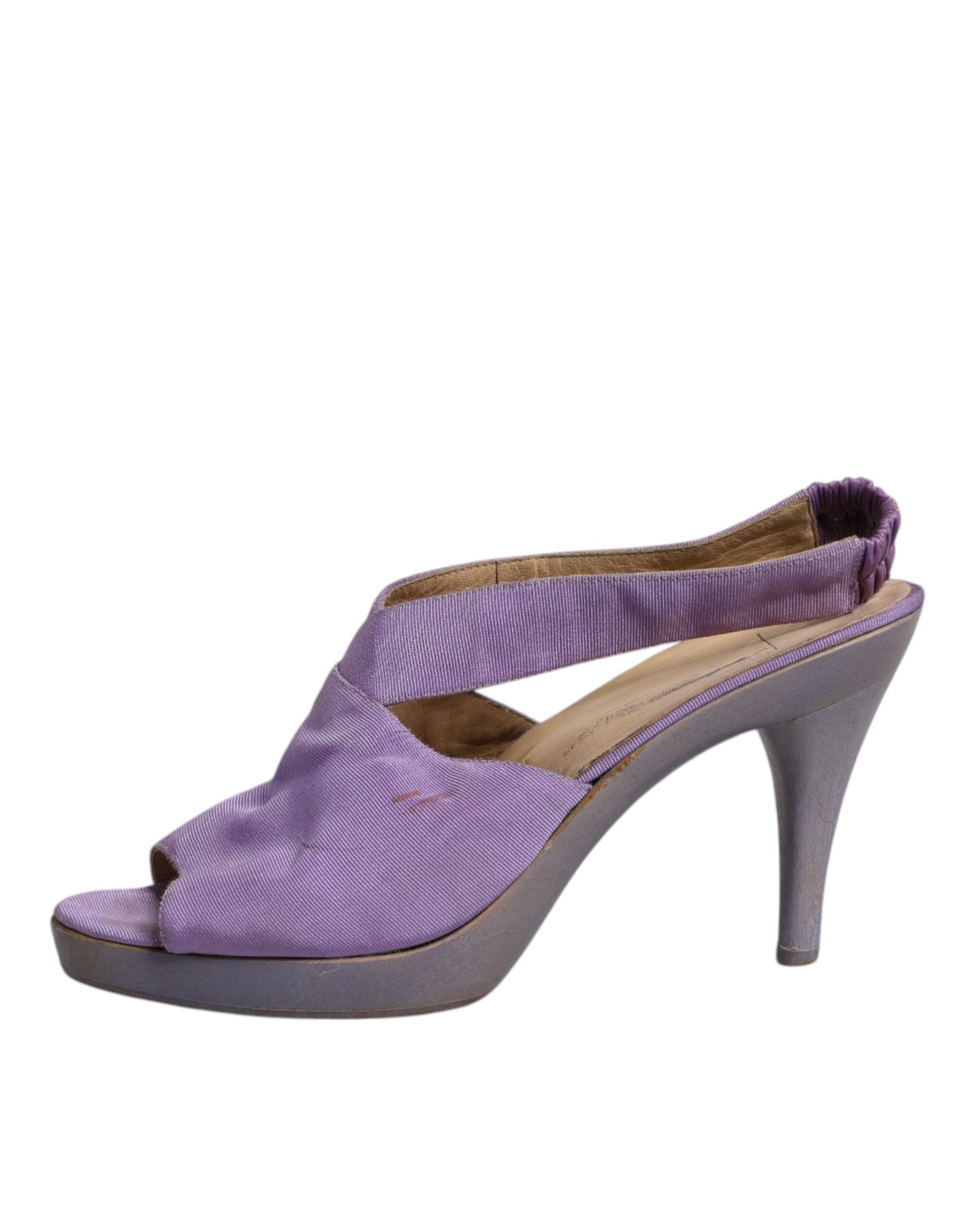 Dolce & Gabbana Purple Platform Slingback Heels Sandals Shoes | Regal Royce