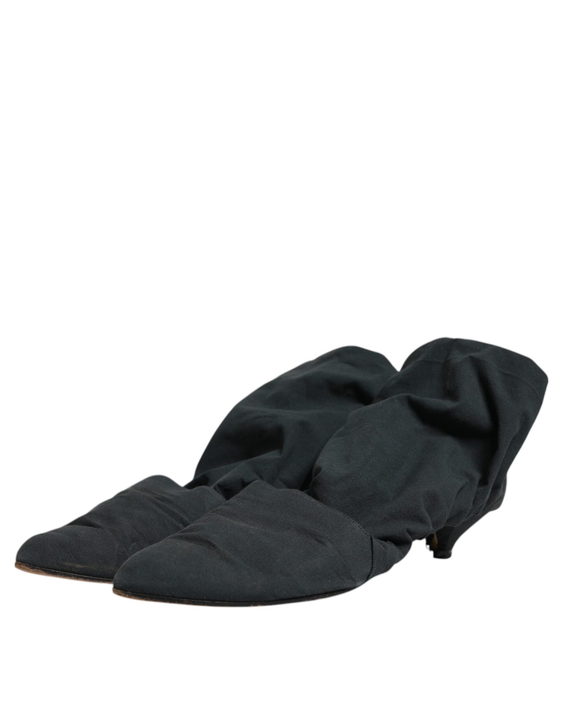 Dolce & Gabbana Green Cotton Sock Style Ankle Boots Shoes | Regal Royce