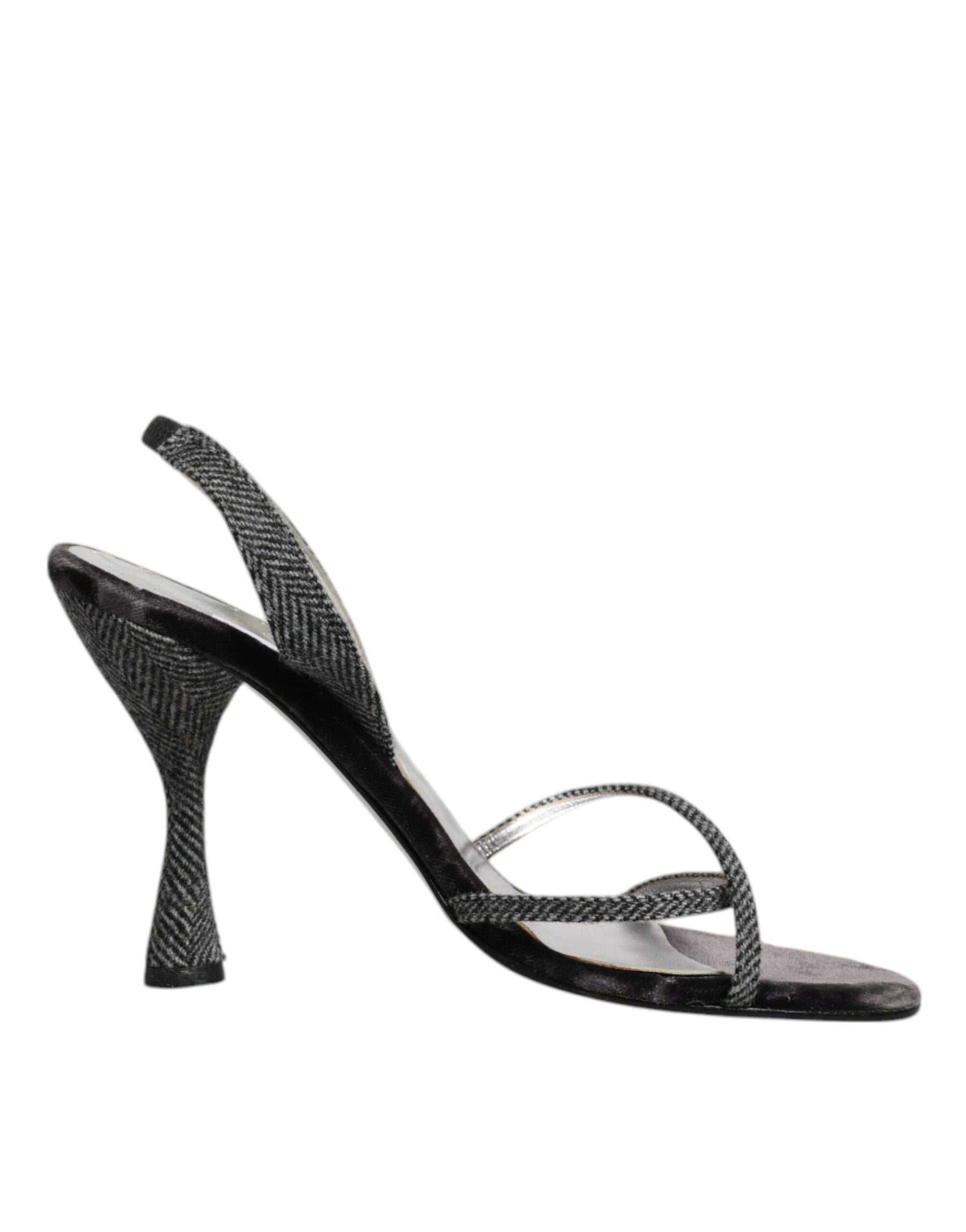 Dolce & Gabbana Black Chevron High Heels Sandals Shoes | Regal Royce