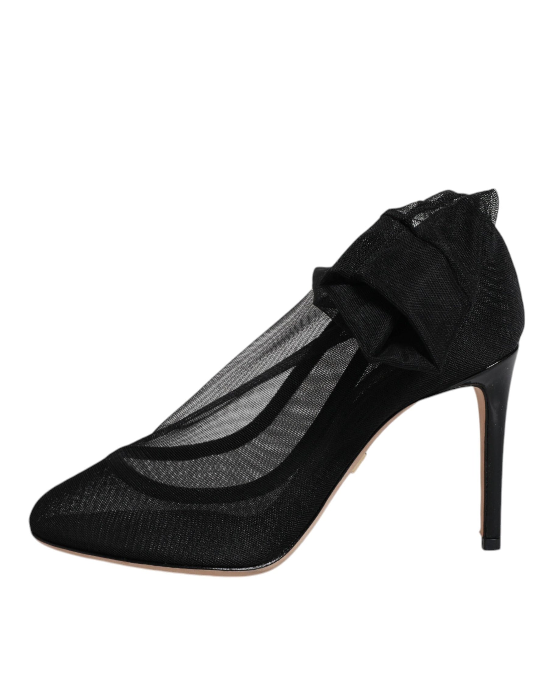 Dolce & Gabbana Black Nylon Mesh Sock Style Boots Shoes | Regal Royce