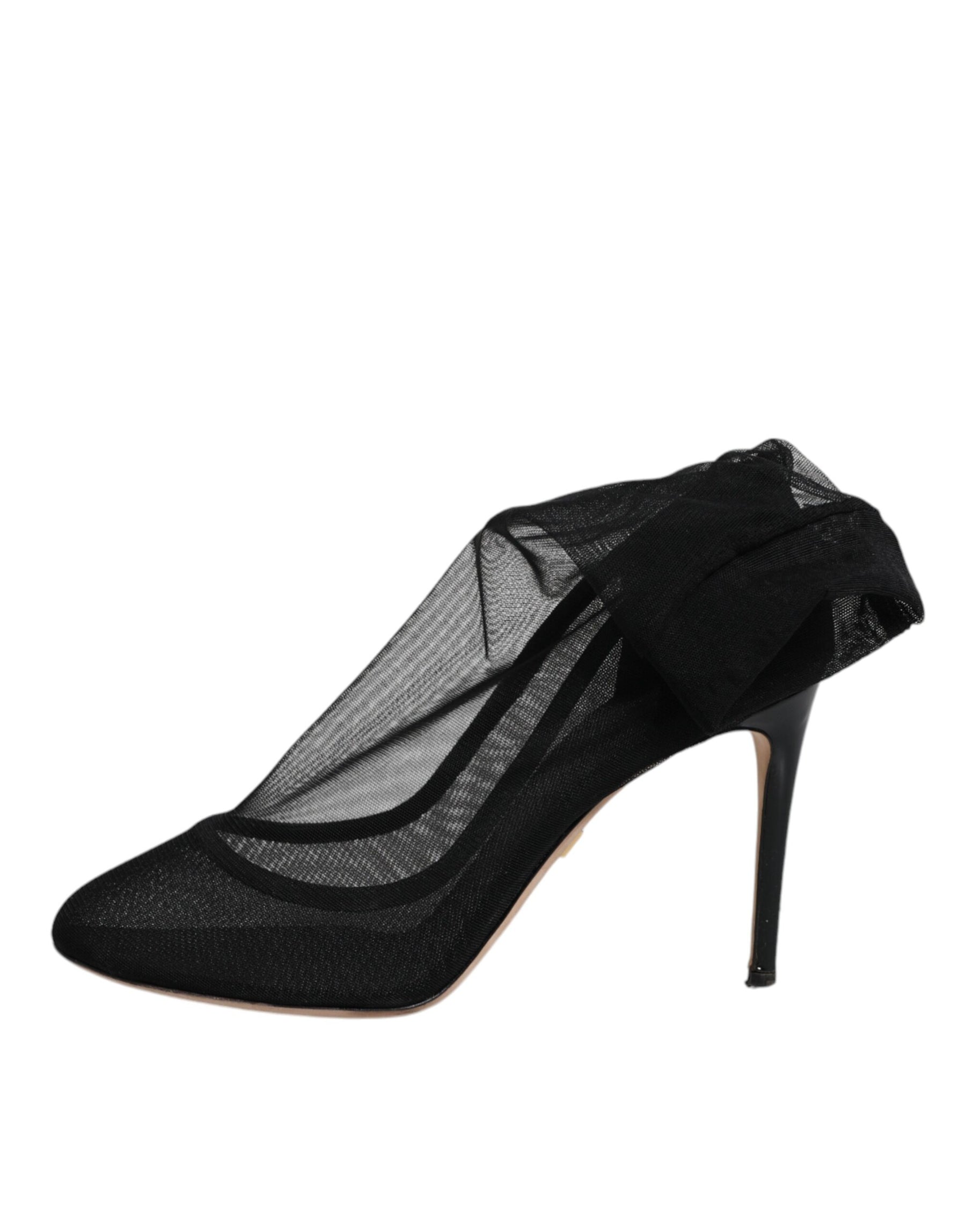 Dolce & Gabbana Black Nylon Mesh Sock Style Boots Shoes | Regal Royce