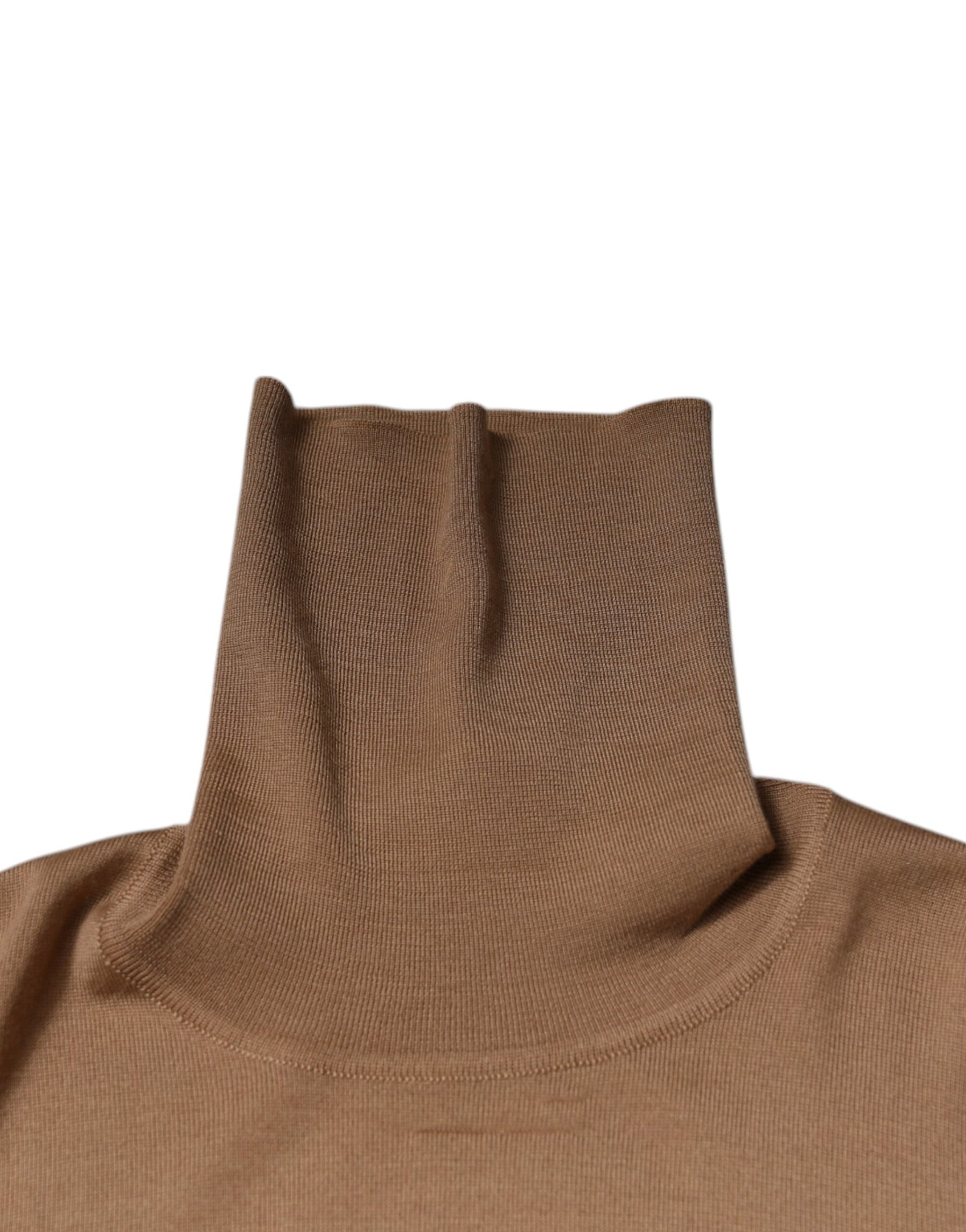 Dolce & Gabbana Brown Turtleneck Long Sleeve Pullover Sweater | Regal Royce