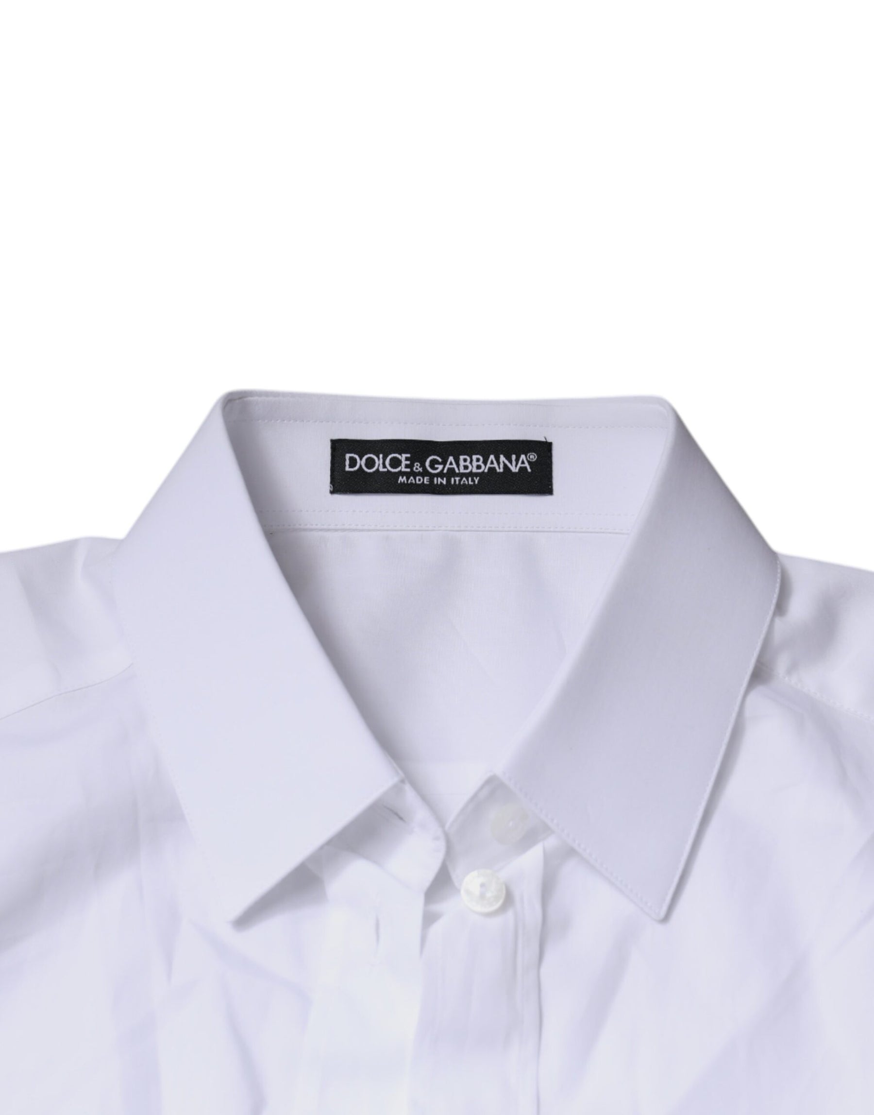 Dolce & Gabbana White Cotton Collared Long Sleeves Shirt Top | Regal Royce