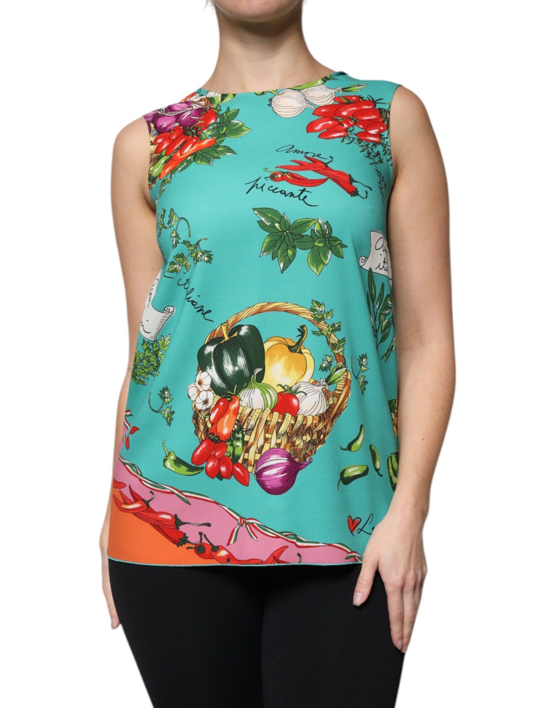 Dolce & Gabbana Multicolor Vegetables Sleeveless Tank Top | Regal Royce