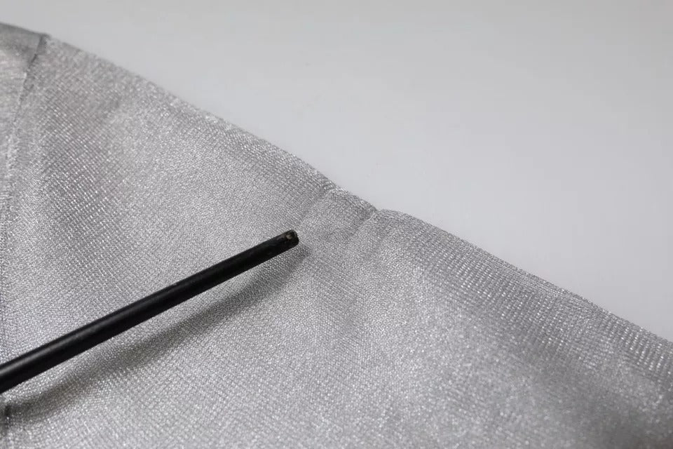 Dolce & Gabbana Grey Mesh Turtleneck Long Sleeve Blouse Top | Regal Royce