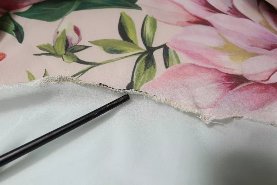 Dolce & Gabbana Multicolor Floral Patchwork Ascot Collar Top | Regal Royce