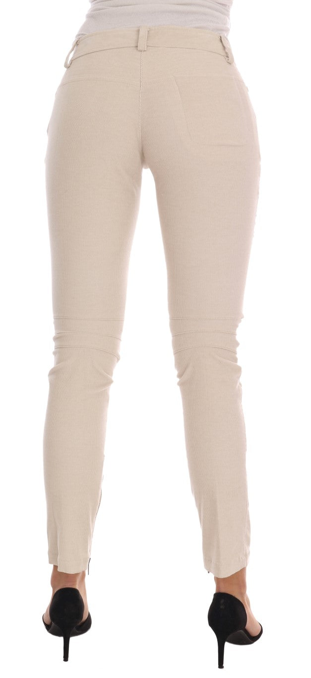 Ermanno Scervino Beige Slim Jeans Corduroy Skinny Pants | Regal Royce