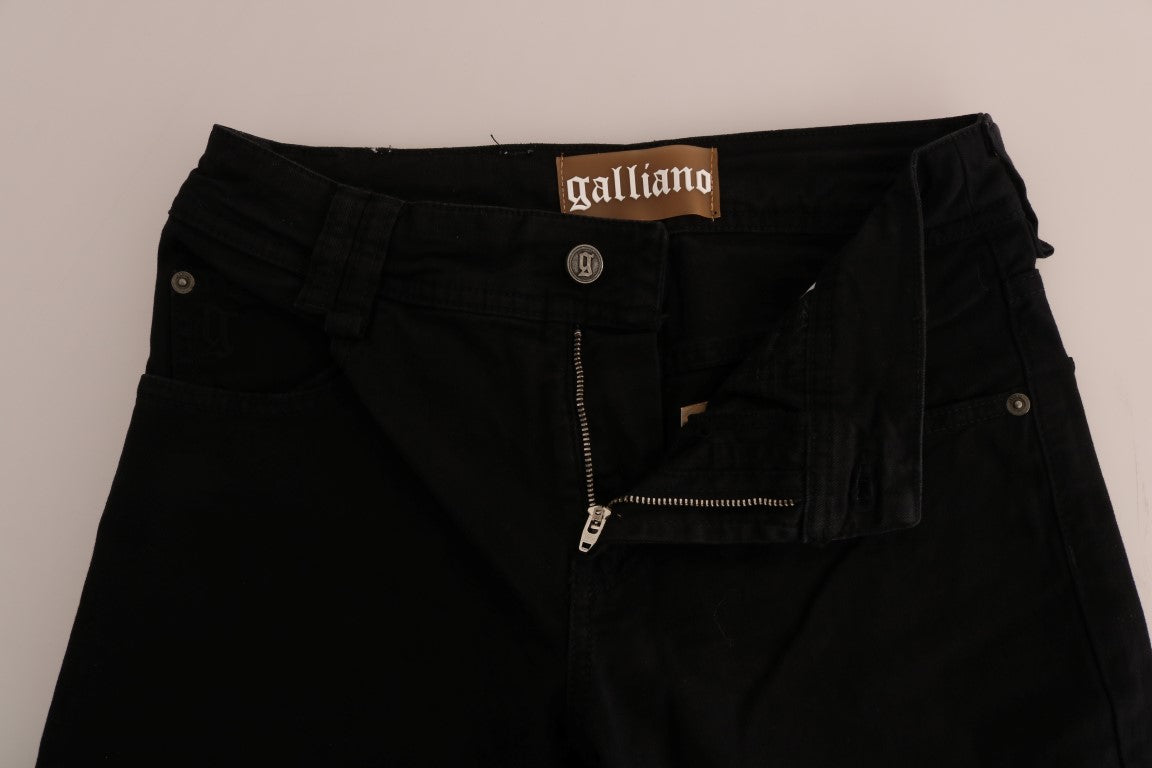 John Galliano Black Cotton Denim Stretch Regular Fit Jeans | Regal Royce