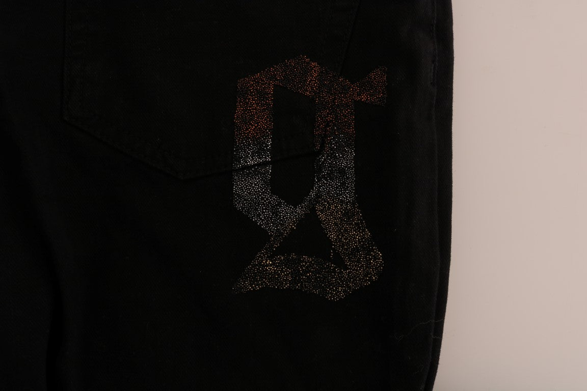 John Galliano Black Cotton Denim Stretch Regular Fit Jeans | Regal Royce