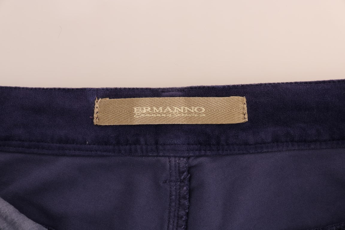 Ermanno Scervino Purple Corduroy Stretch Bootcut Pants | Regal Royce