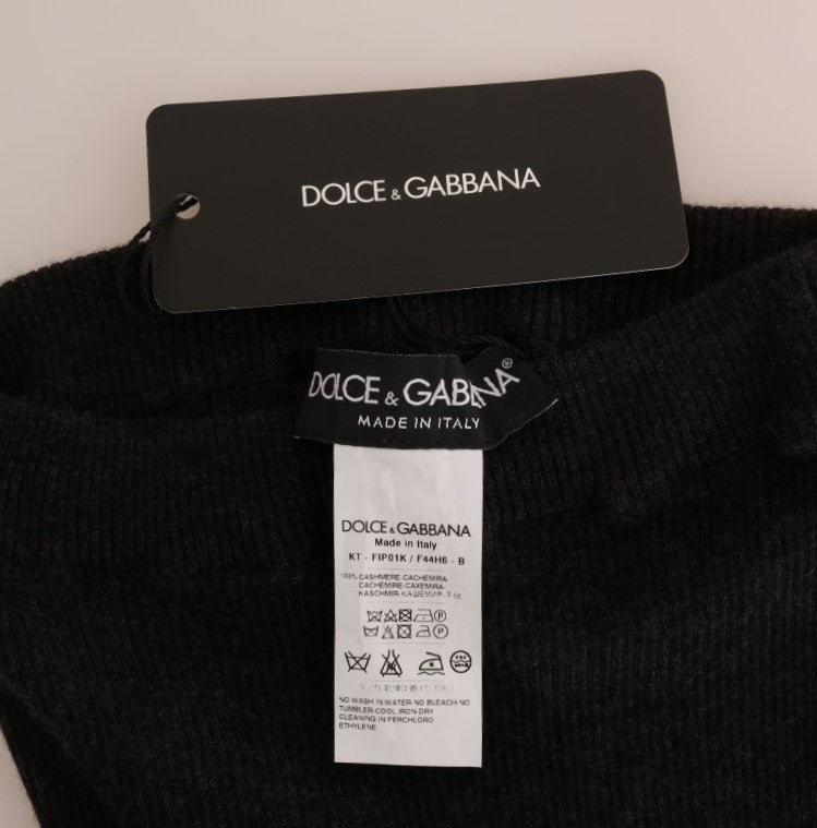 Dolce & Gabbana Gray Cashmere Ribbed Stretch Tights | Regal Royce