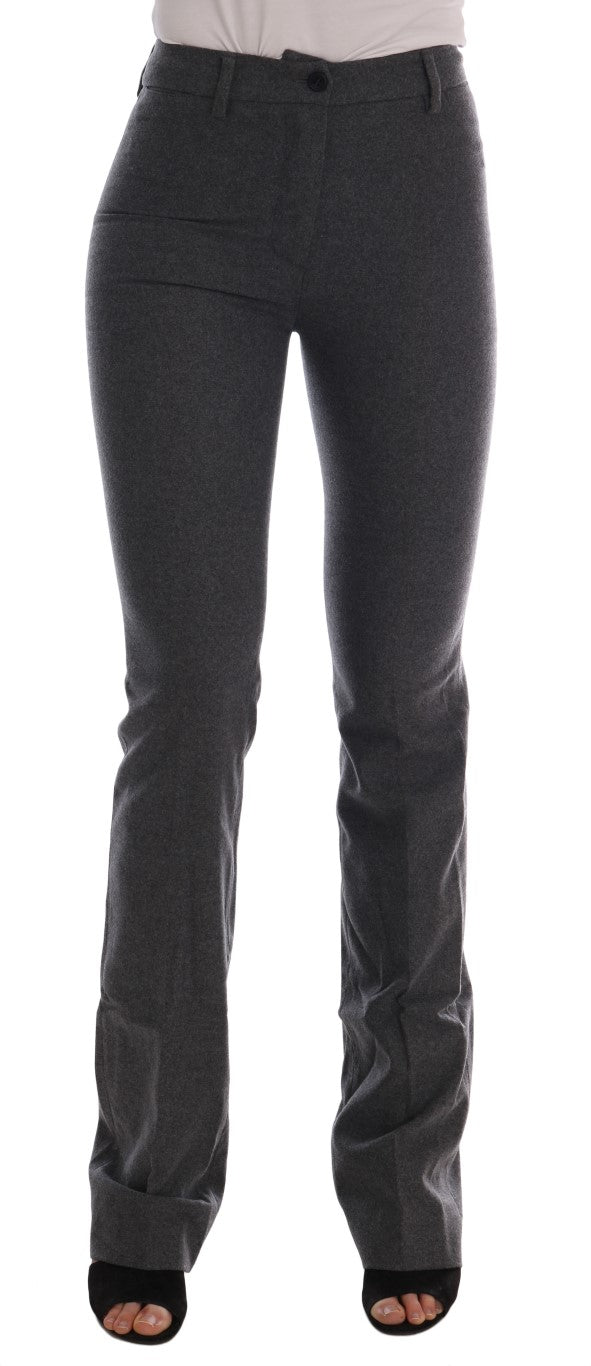 Ermanno Scervino Gray Wool Stretch Slim Pants | Regal Royce