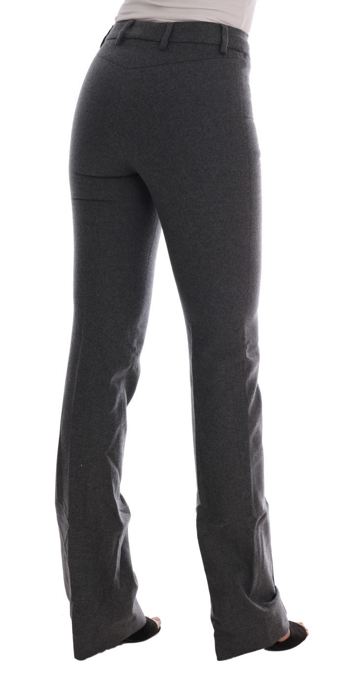 Ermanno Scervino Gray Wool Stretch Slim Pants | Regal Royce