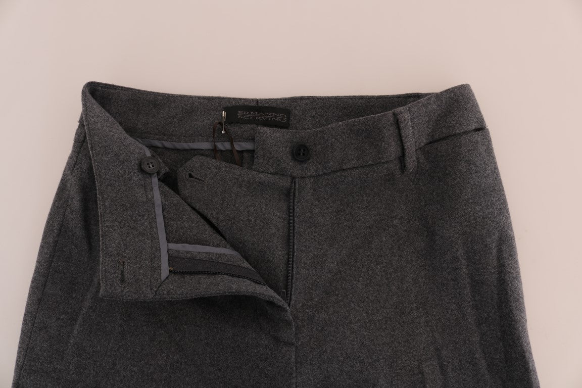 Ermanno Scervino Gray Wool Stretch Slim Pants | Regal Royce