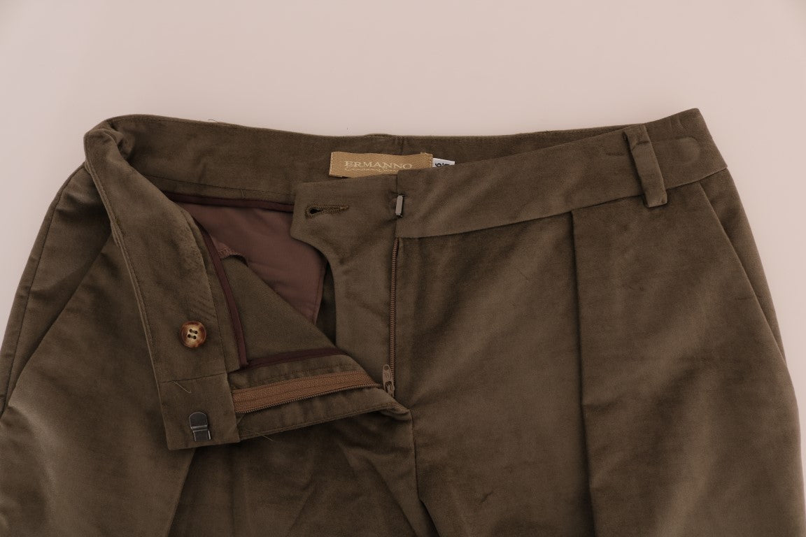 Ermanno Scervino Brown Velvet Bermuda Shorts | Regal Royce