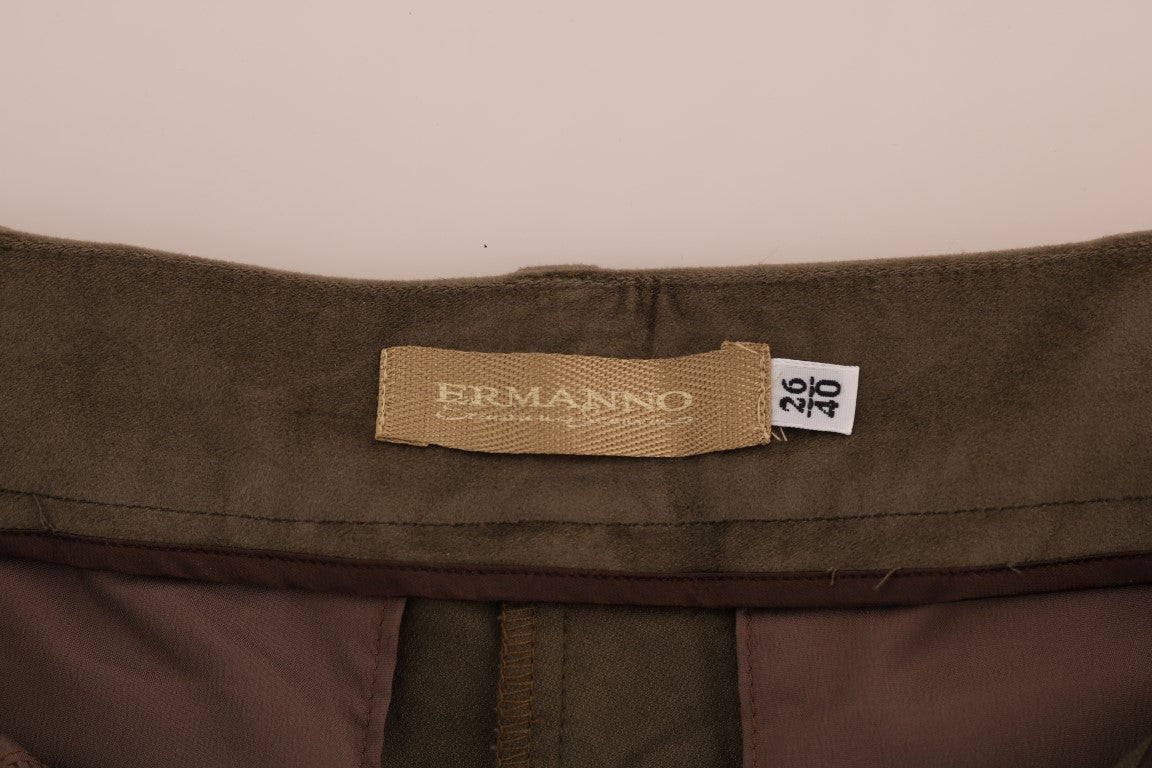 Ermanno Scervino Brown Velvet Bermuda Shorts | Regal Royce