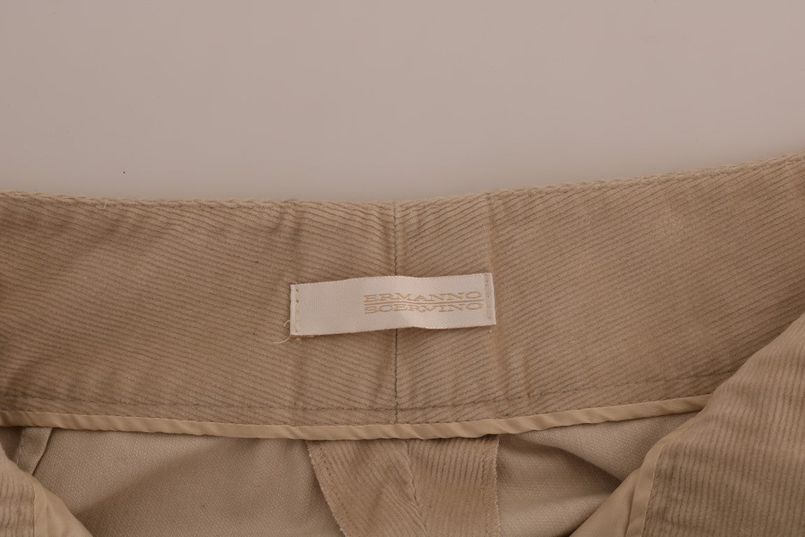 Ermanno Scervino Beige Cotton Bootcut Pants | Regal Royce