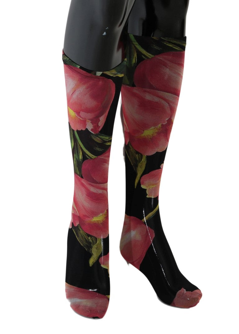 Dolce & Gabbana Multicolor Floral Tulip Nylon Socks | Regal Royce
