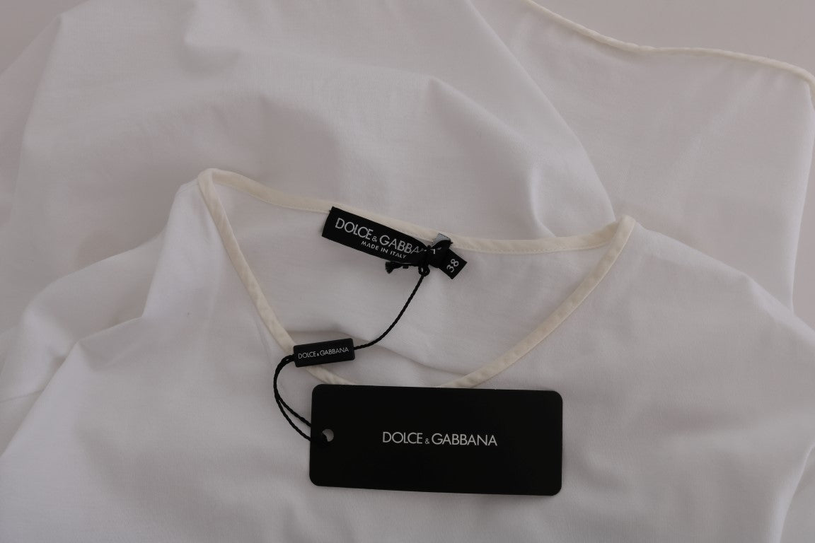 Dolce & Gabbana White Cotton Silk T-Shirt | Regal Royce