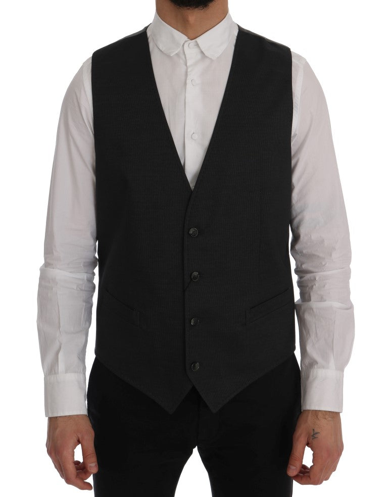 Dolce & Gabbana Gray STAFF Cotton Rayon Vest | Regal Royce