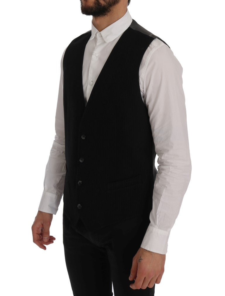 Dolce & Gabbana Black STAFF Cotton Rayon Vest | Regal Royce