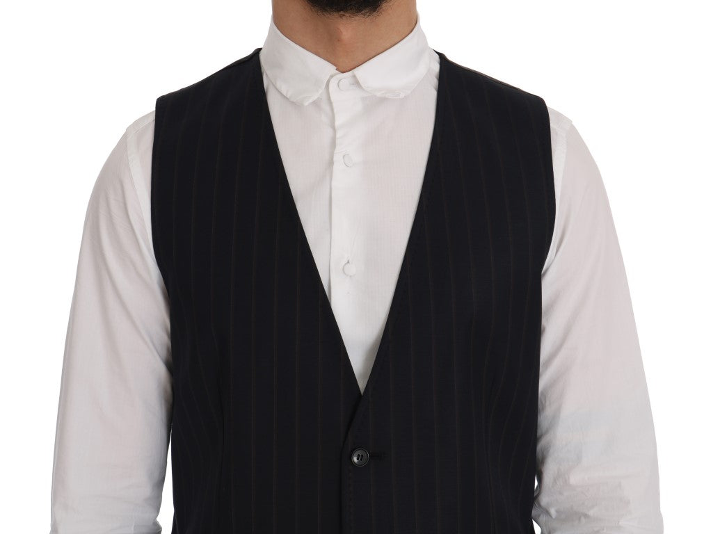 Dolce & Gabbana Blue Wool Stretch Vest | Regal Royce