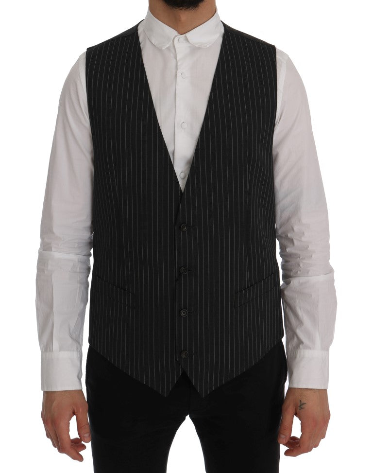 Dolce & Gabbana Gray Wool Stretch Vest | Regal Royce