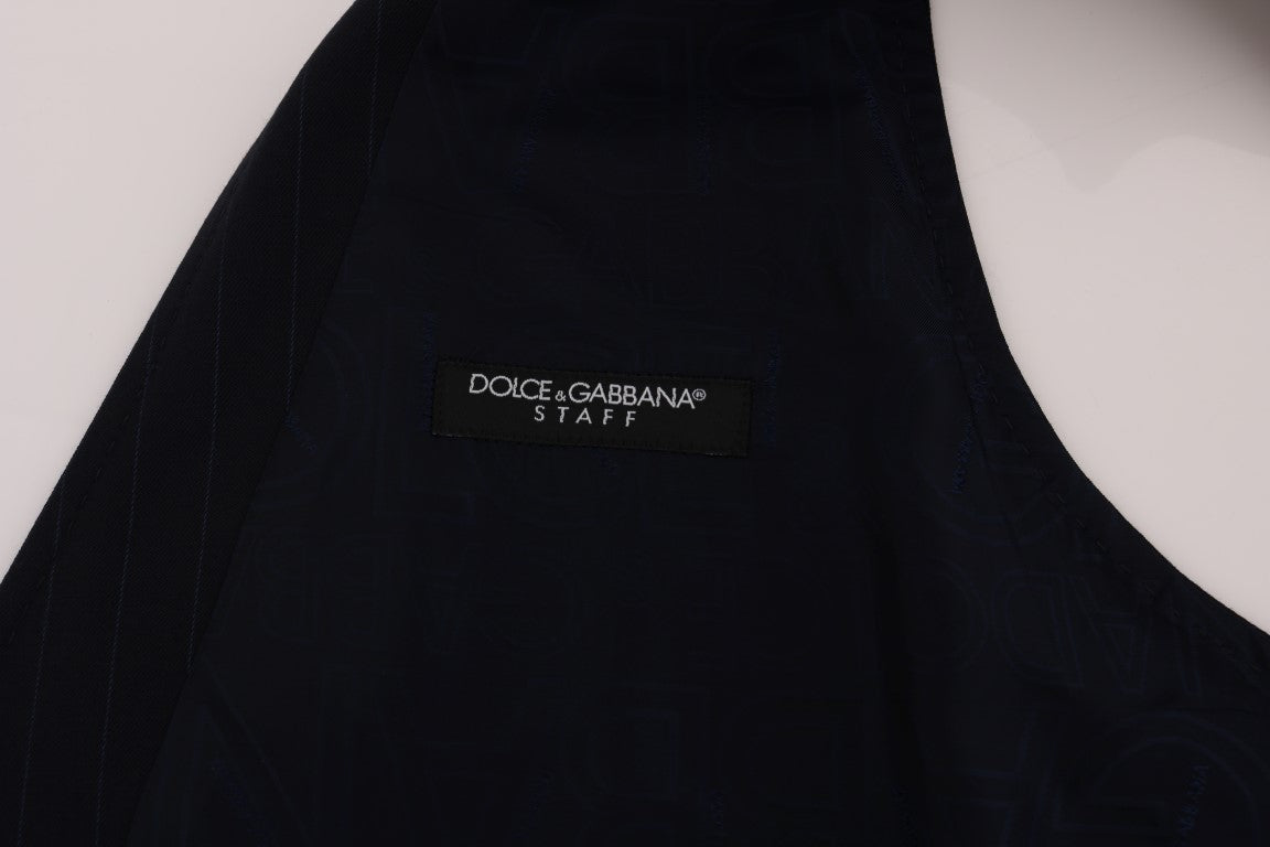 Dolce & Gabbana Blue STAFF Wool Stretch Vest | Regal Royce