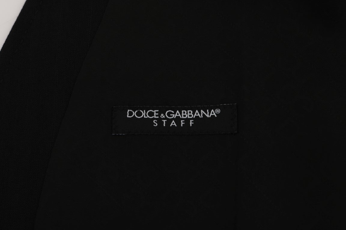 Dolce & Gabbana Black STAFF Wool Stretch Vest | Regal Royce