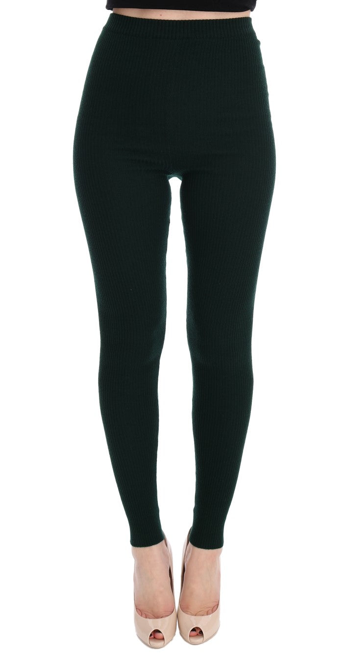Dolce & Gabbana Green Wool Stretch Tights | Regal Royce