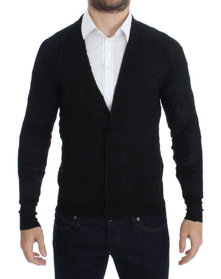 Costume National Black Fine Wool Button Cardigan | Regal Royce